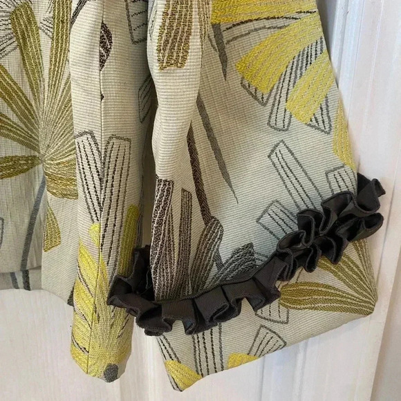 Caroline Rose Womens Yellow Flower Print Jacket - Picture 4 of 6